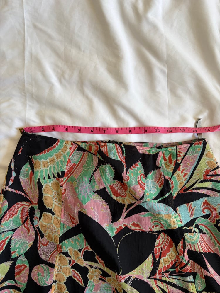 Vintage 1990s black midi floaty fairy floral midi skirt