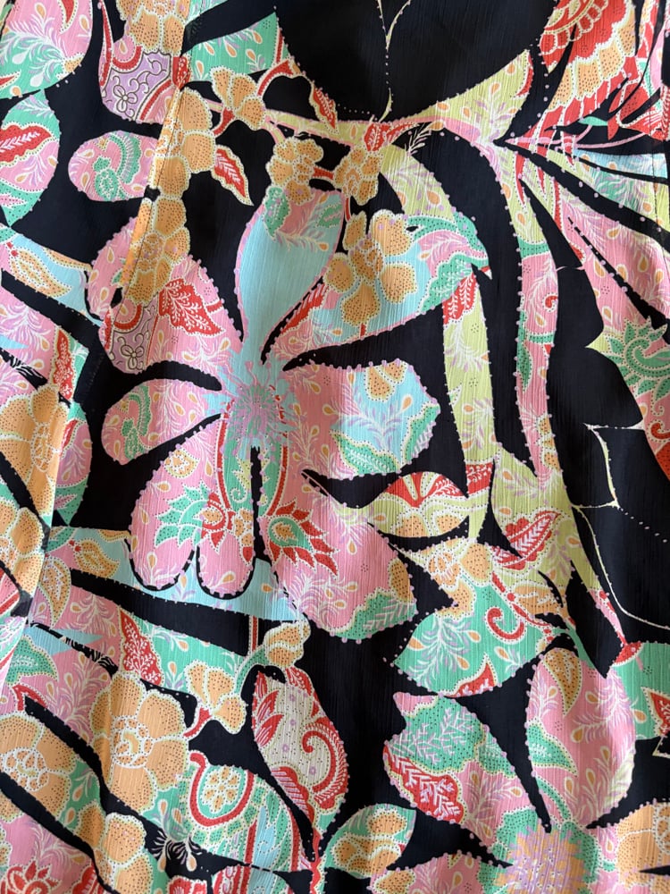Vintage 1990s black midi floaty fairy floral midi skirt