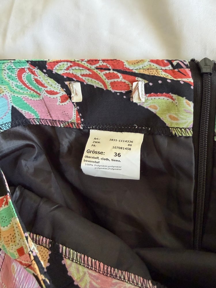 Vintage 1990s black midi floaty fairy floral midi skirt