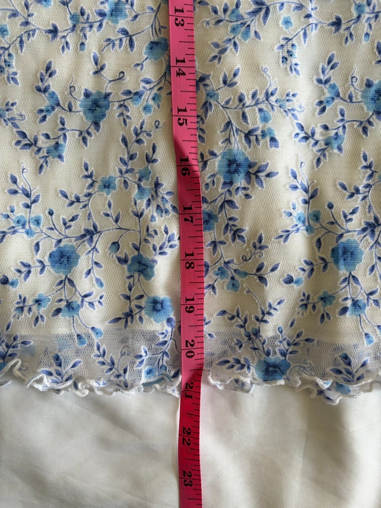 Vintage 1990s blue and white floral ditsy midi skirt
