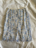 Vintage 1990s blue and white floral ditsy midi skirt