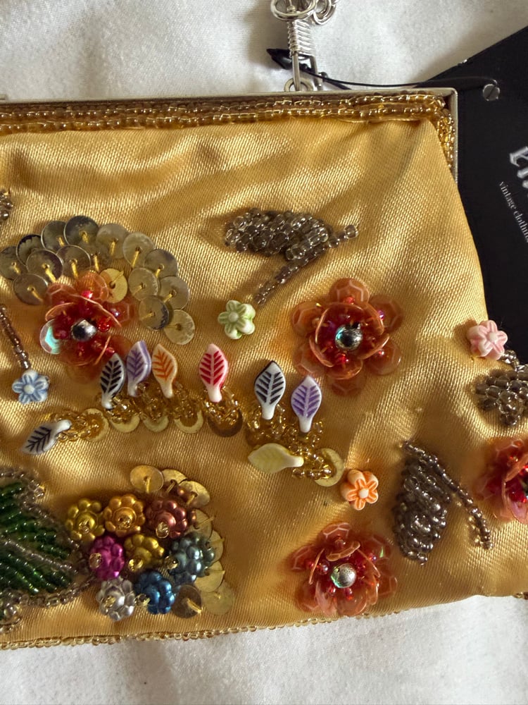 Vintage 1990s Champagne beaded and sequin bag