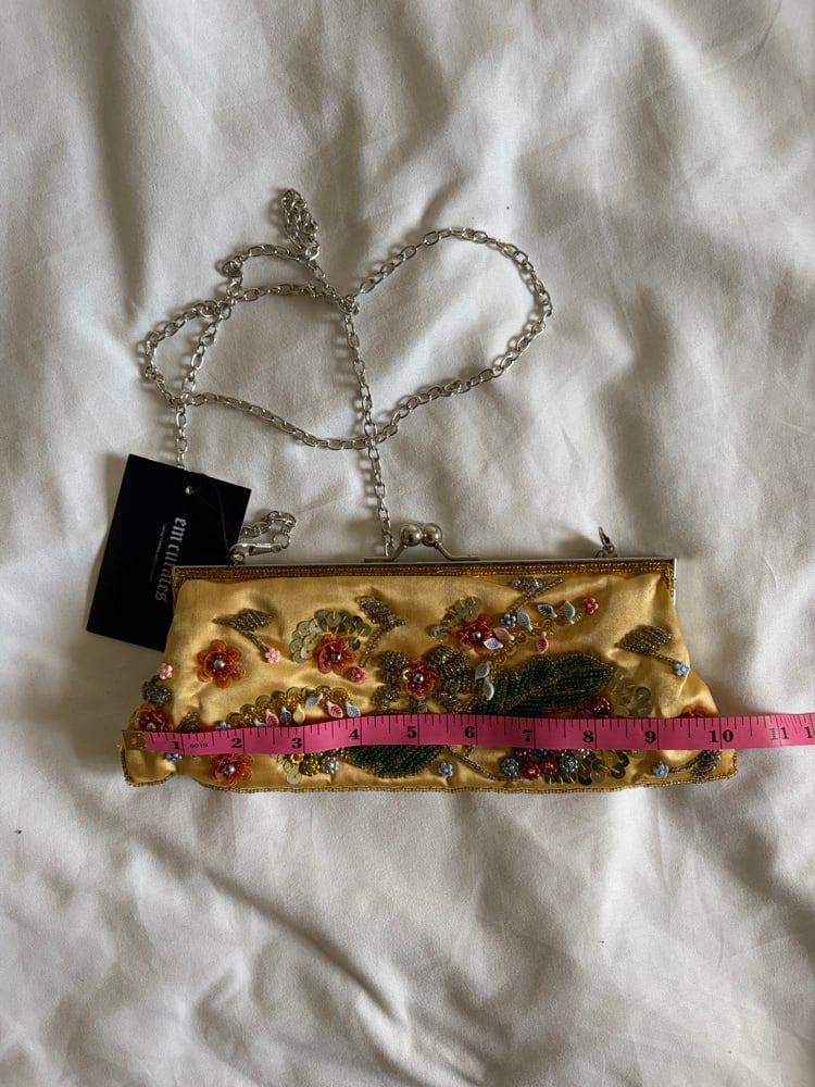 Vintage 1990s Champagne beaded and sequin bag