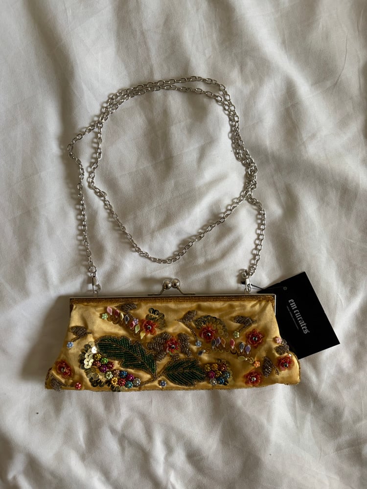 Vintage 1990s Champagne beaded and sequin bag