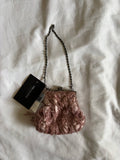 Vintage 1990s dusty pink mauve beaded coin purse bnwt deadstock