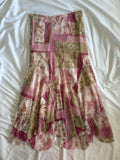 Vintage 1990s pink and green floral mermaid hem maxi skirt 