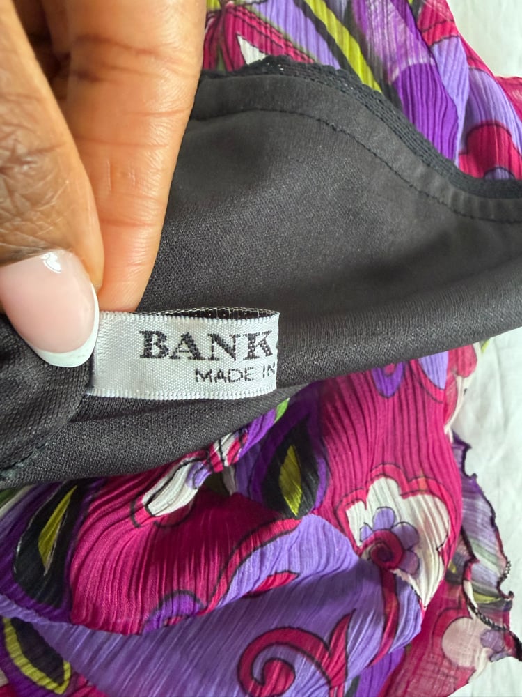 Vintage 1990s purple floral midi floaty skirt