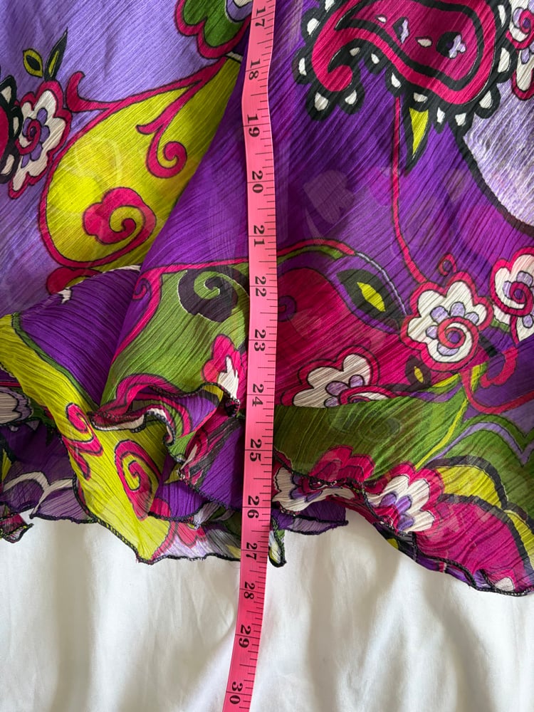 Vintage 1990s purple floral midi floaty skirt