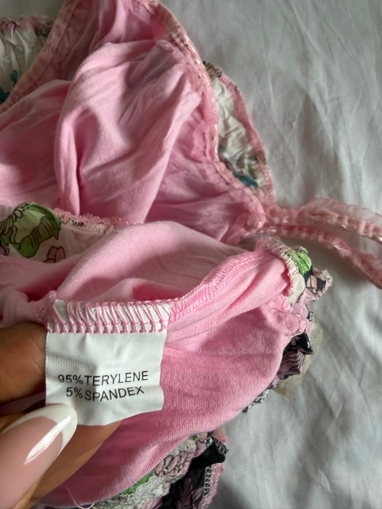 Vintage Y2K 2000s deadstock pink fairy top with lace and sparkles