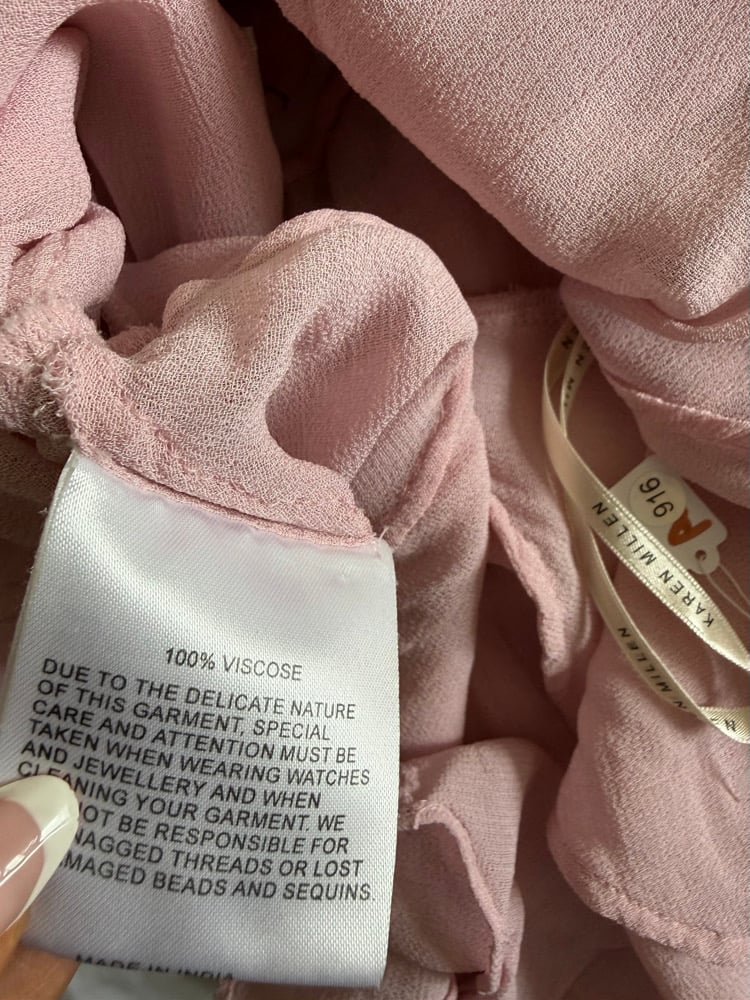 Vintage Y2K 2004 Karen Millen pink handkerchief hem cami with beaded bust detail