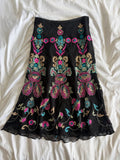 Vintage Y2K Aftershock silk black beaded midi fairy skirt