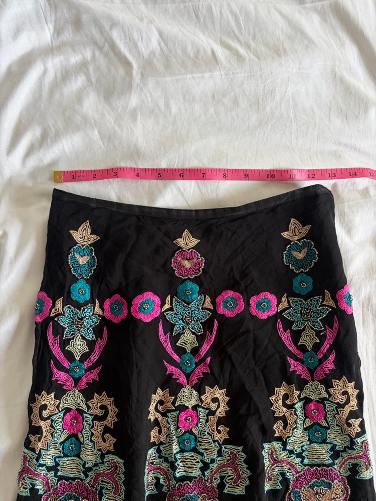 Vintage Y2K Aftershock silk black beaded midi fairy skirt