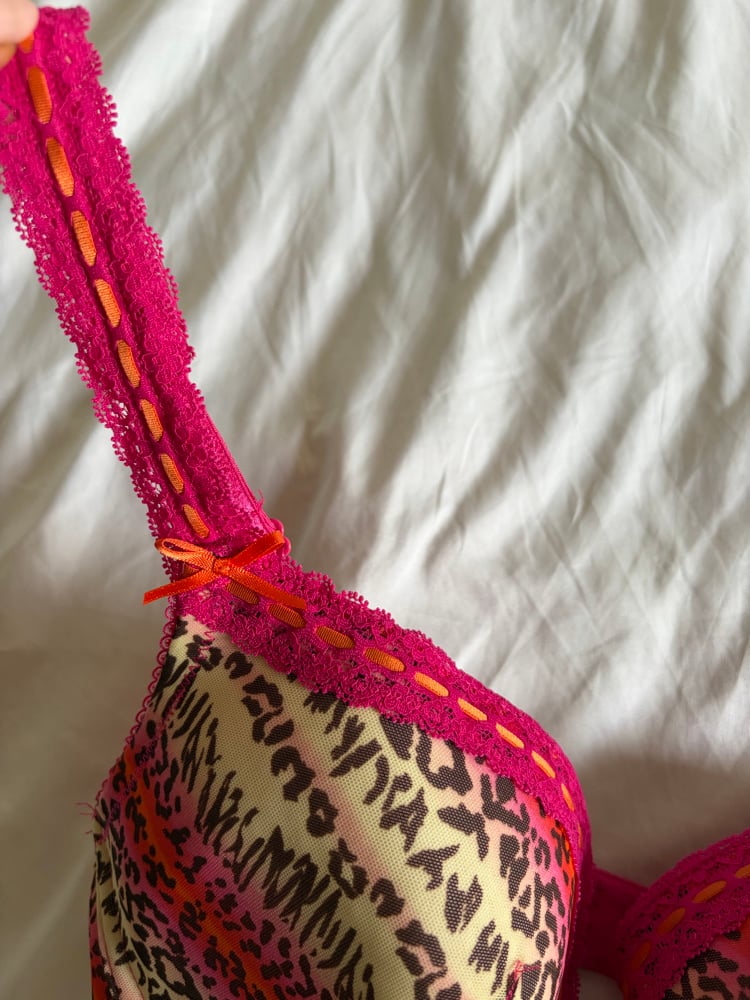 Vintage Y2K animal print pink and orange baby doll