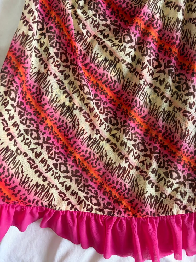Vintage Y2K animal print pink and orange baby doll