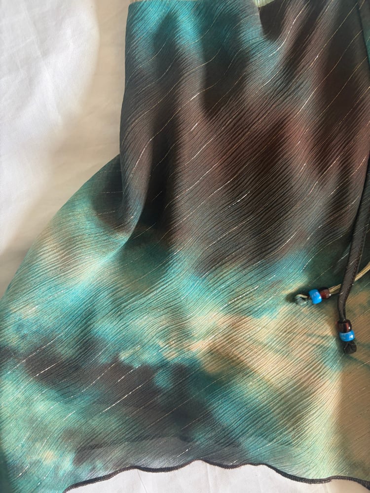 Vintage Y2K handkerchief hem tie dye sparkly cami