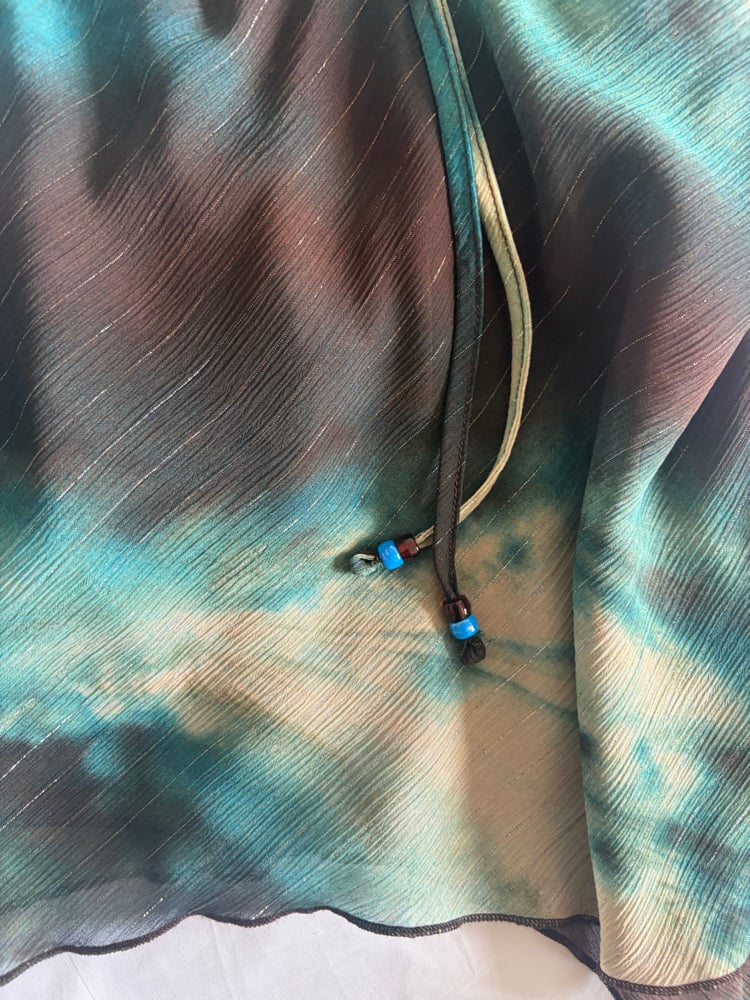 Vintage Y2K handkerchief hem tie dye sparkly cami