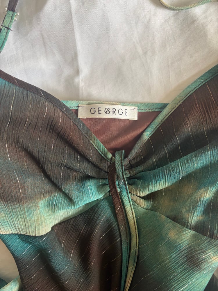Vintage Y2K handkerchief hem tie dye sparkly cami