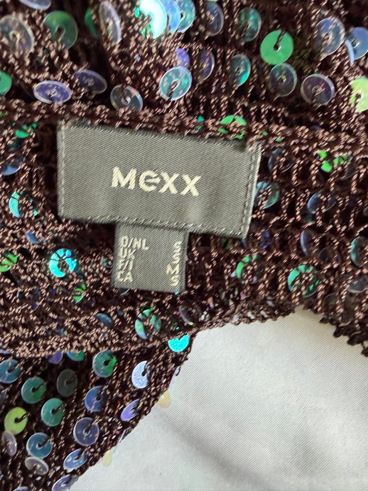 Vintage Y2K Aubergine iridescent sequin crochet small cami