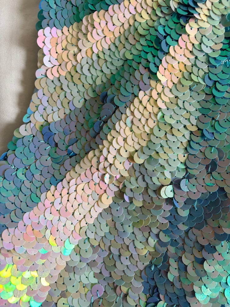 Vintage Y2K Bay Frost blue sequin crochet cami