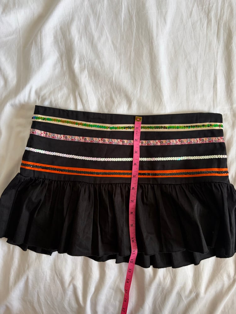 Vintage Y2K black sequin Italian cotton mini skirt