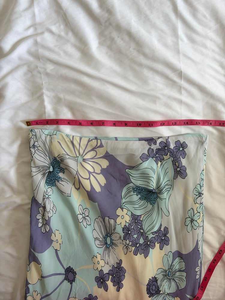 Vintage Y2K blue purple and yellow floral maxi skirt