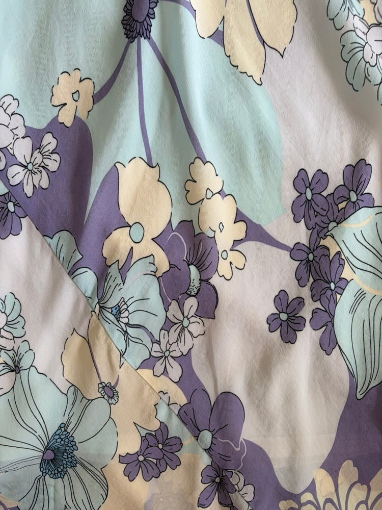 Vintage Y2K blue purple and yellow floral maxi skirt