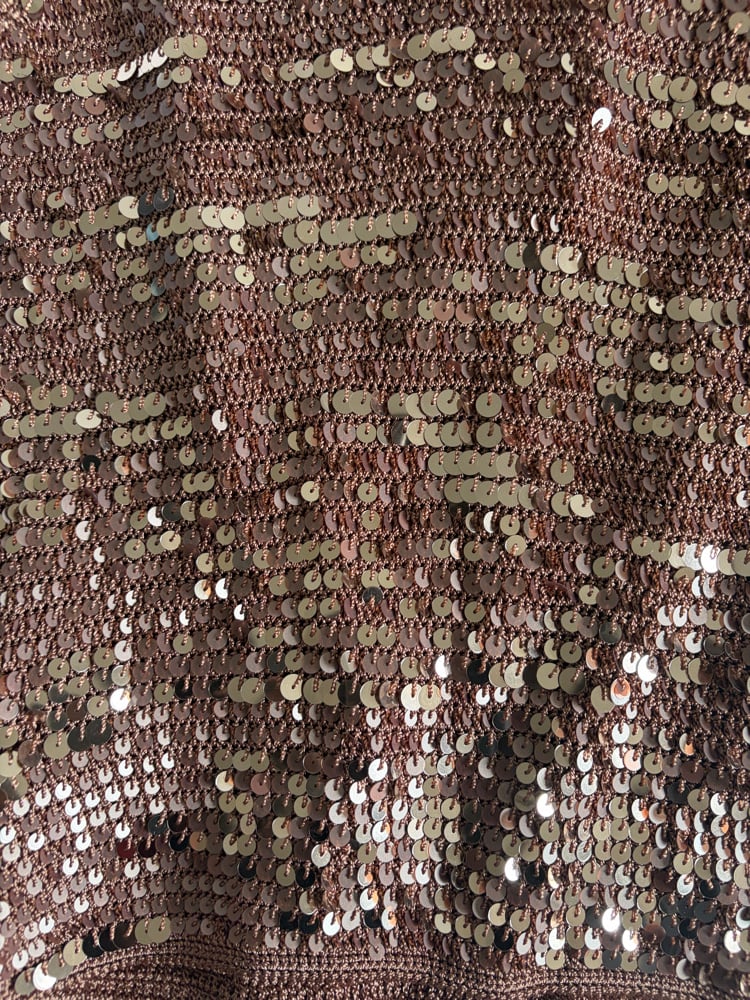 Vintage Y2K bronze champagne crochet sequin cami