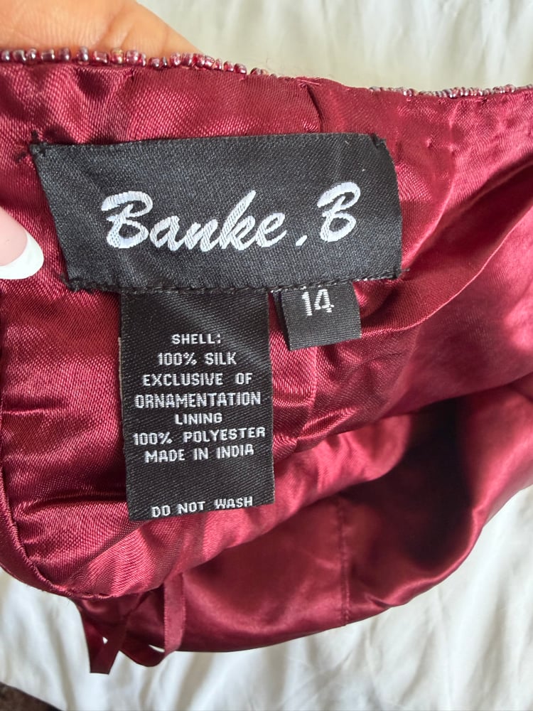 Vintage Y2K burgundy silk beaded floral gold and bronze sequin corset style halter