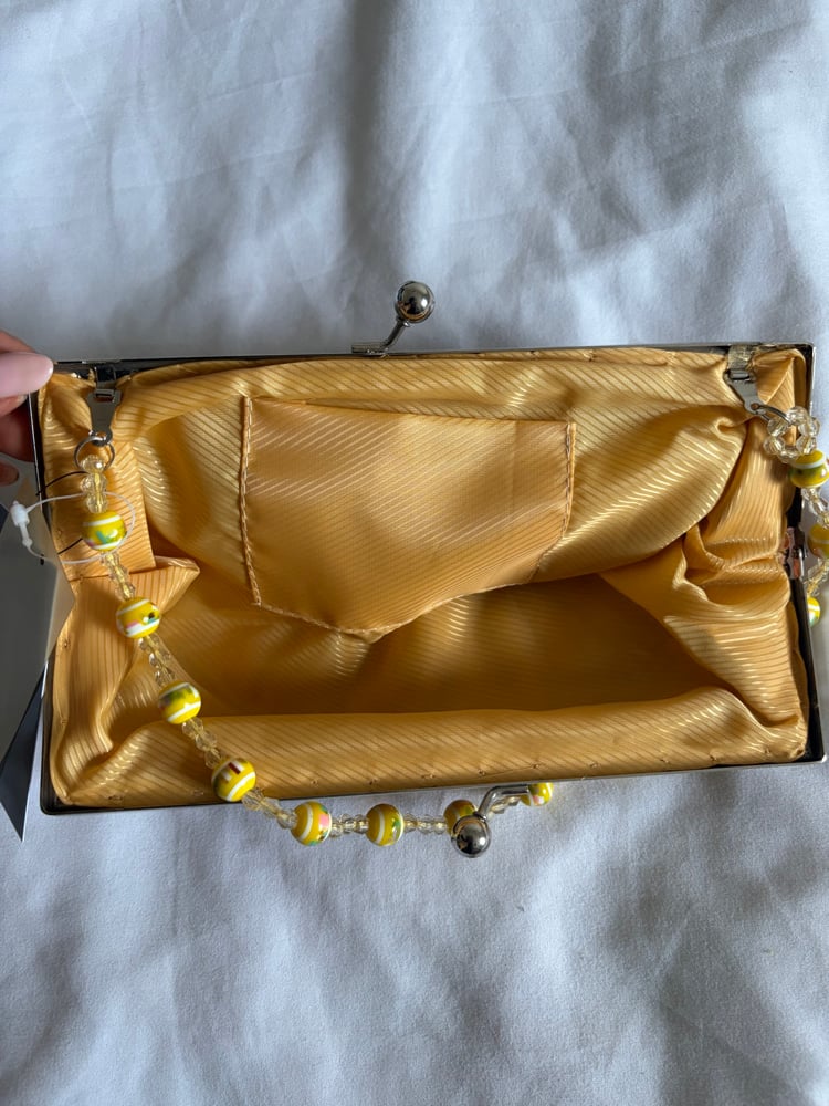 Vintage Y2K champagne gold beaded and sequin bag with beaded handle