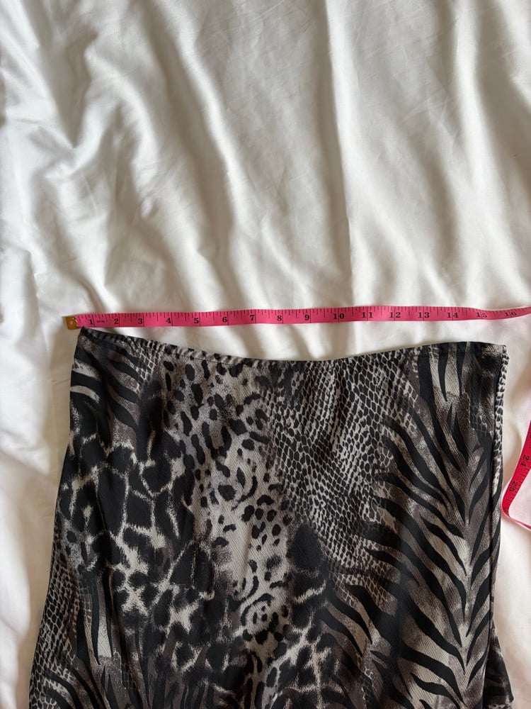 Vintage Y2K cheetah and zebra print mermaid hem skirt 