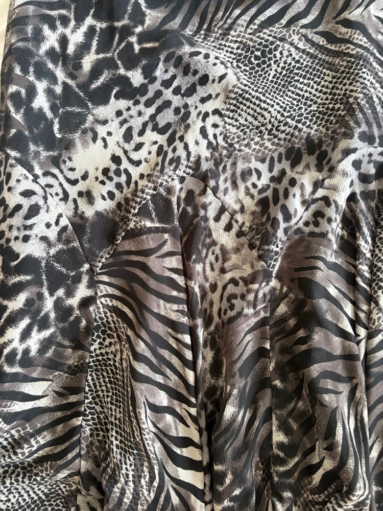 Vintage Y2K cheetah and zebra print mermaid hem skirt 