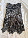 Vintage Y2K cheetah and zebra print mermaid hem skirt 