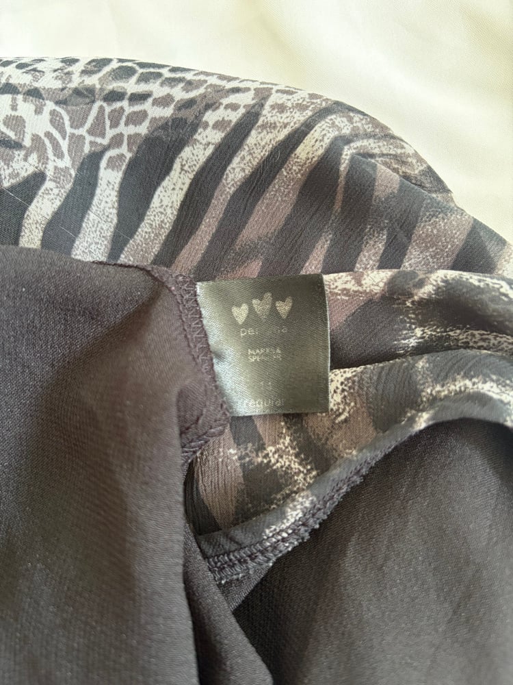 Vintage Y2K cheetah and zebra print mermaid hem skirt 