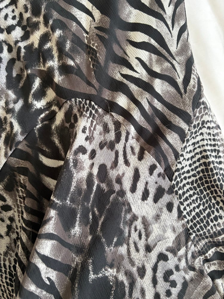 Vintage Y2K cheetah and zebra print mermaid hem skirt 