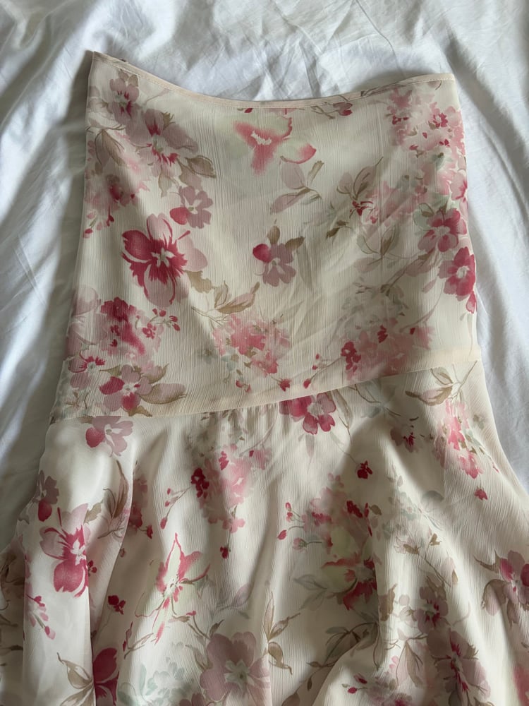 Vintage Y2K floral asymmetrical hem fairy skirt