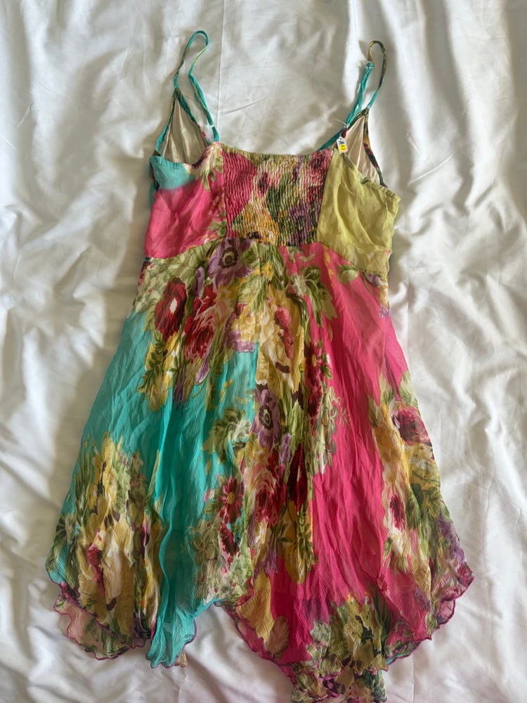 Vintage Y2K floral fairy midi dress with asymmetrical hem