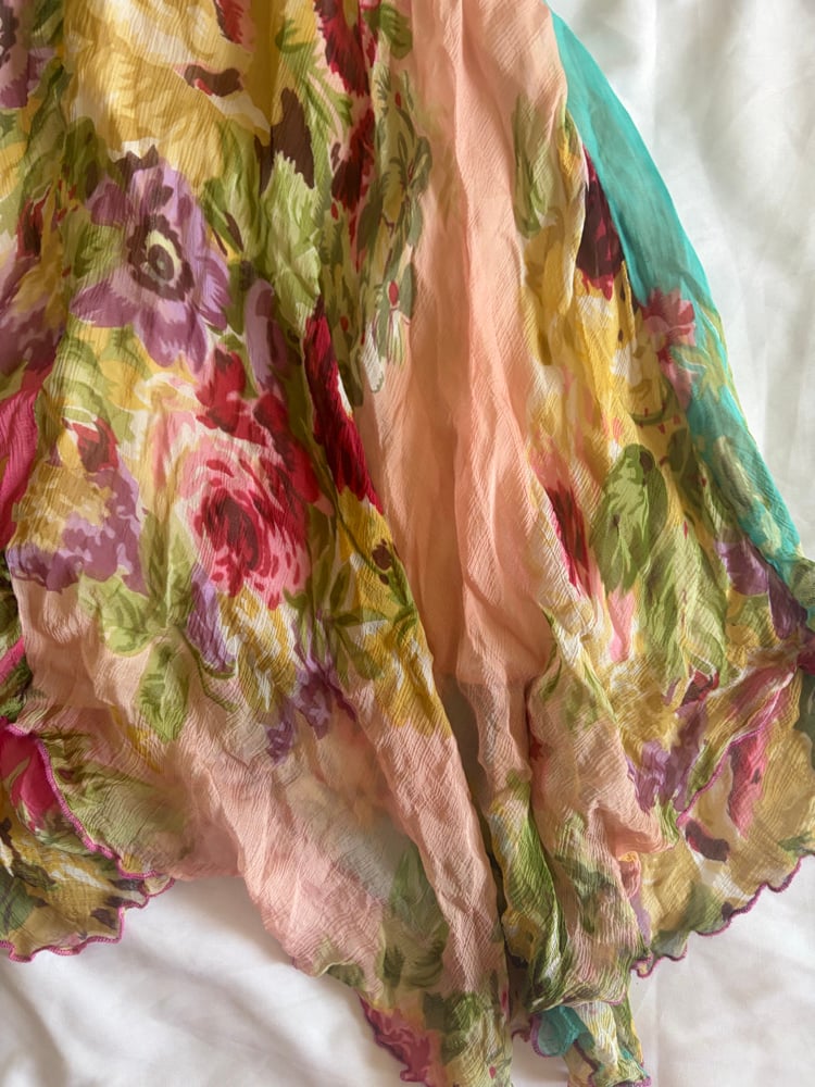 Vintage Y2K floral fairy midi dress with asymmetrical hem