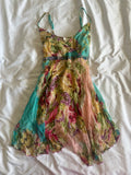 Vintage Y2K floral fairy midi dress with asymmetrical hem