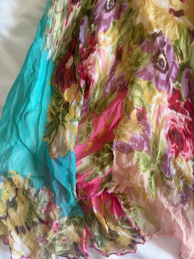 Vintage Y2K floral fairy midi dress with asymmetrical hem