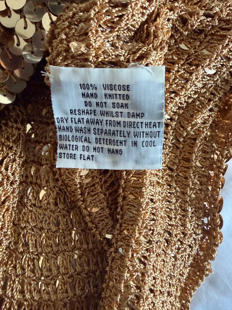 Vintage Y2K gold sequin crochet cami 2000s deadstock with tags