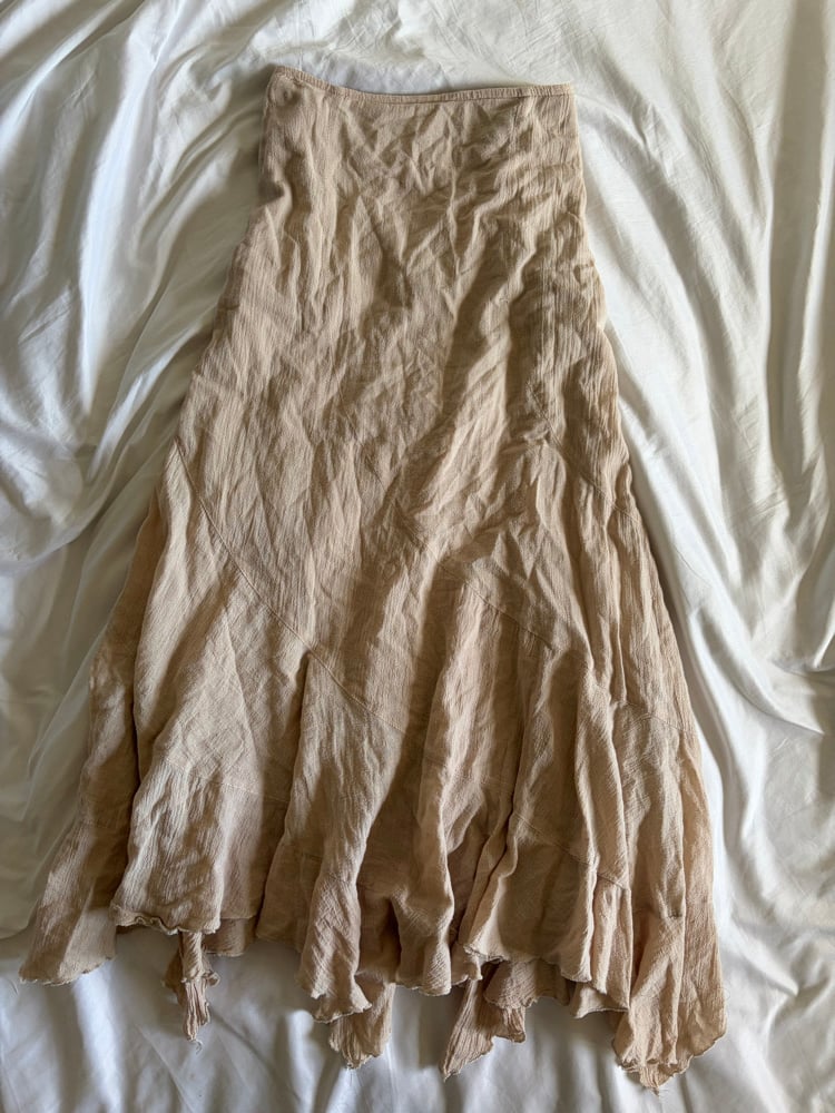 Vintage Y2K Jane Norman cotton camel floaty hem fairy maxi skirt