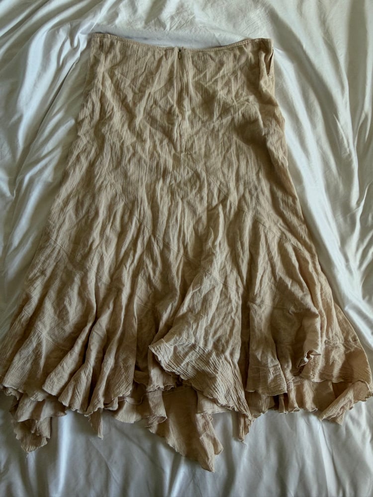 Vintage Y2K Jane Norman cotton camel floaty hem fairy maxi skirt