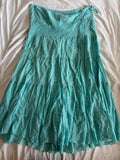 Vintage Y2K Jane Norman turquoise sparkly tiered maxi skirt with ruched side