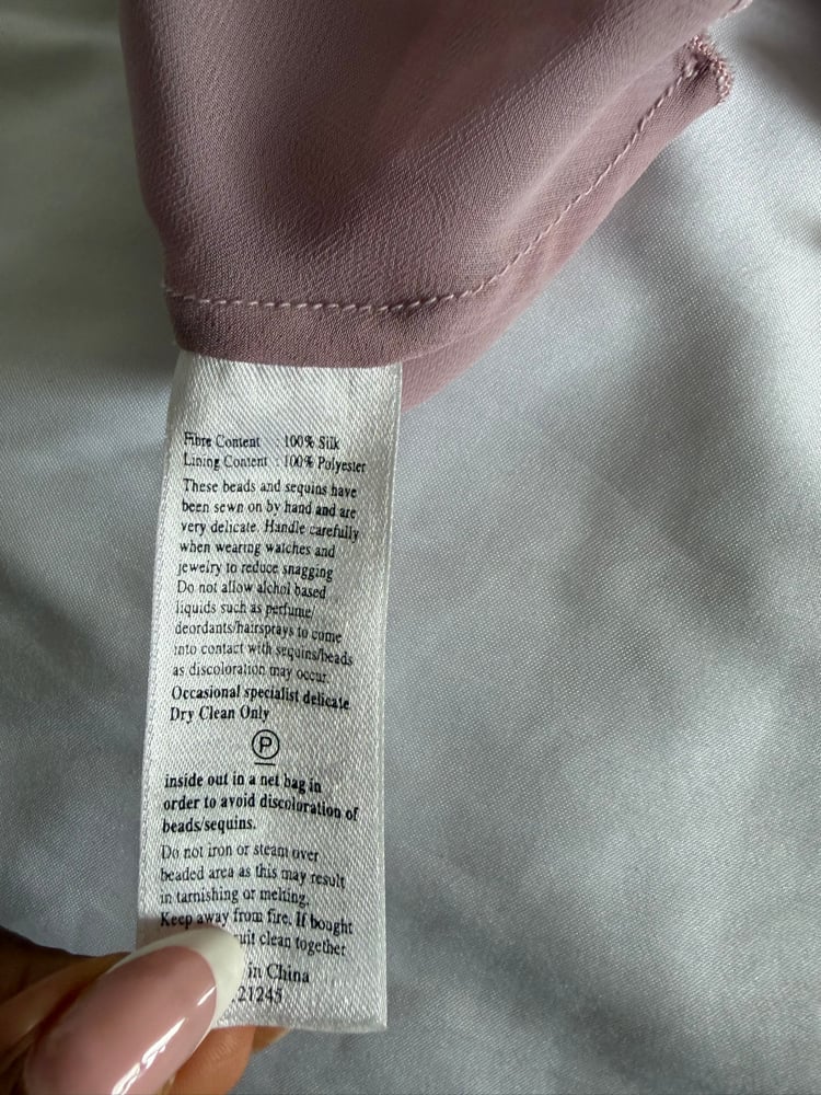 Vintage Y2K light rose pink silk beaded cami with asymmetrical hem