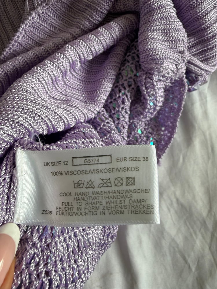 Vintage Y2K lilac iridescent sequin top