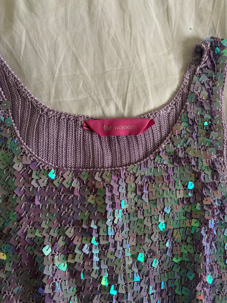 Vintage Y2K lilac iridescent sequin top