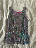Vintage Y2K lilac iridescent sequin top