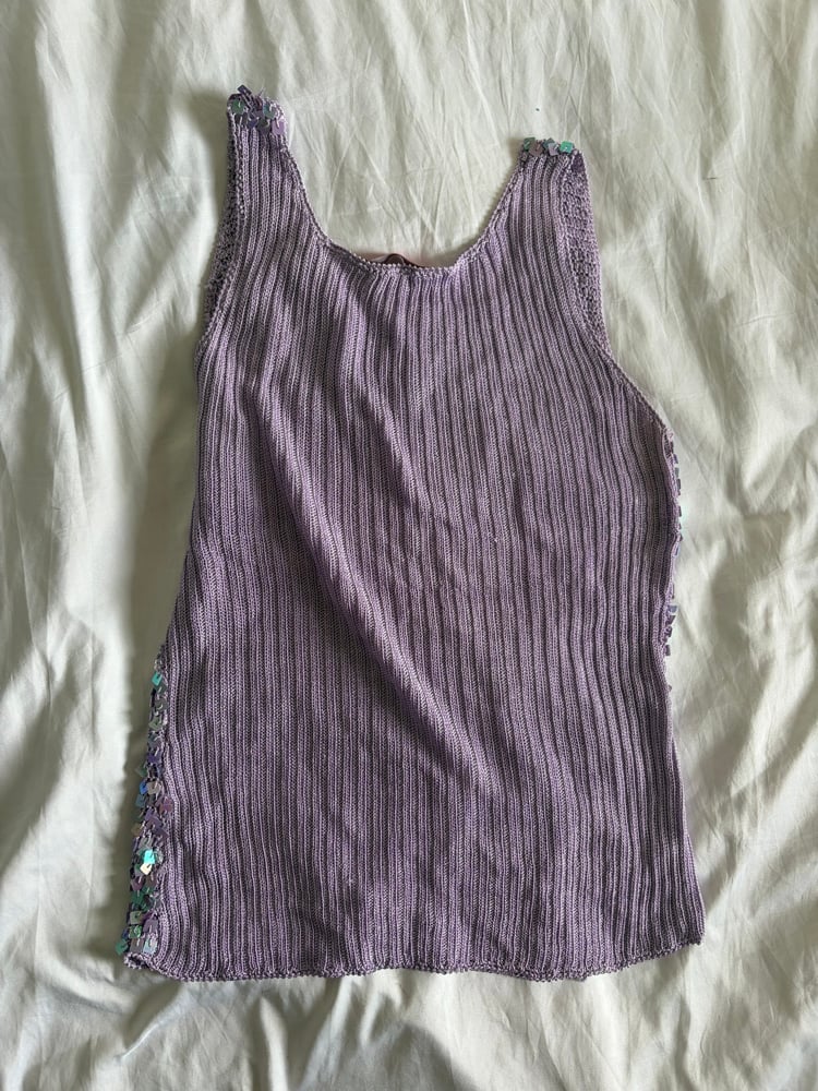 Vintage Y2K lilac iridescent sequin top