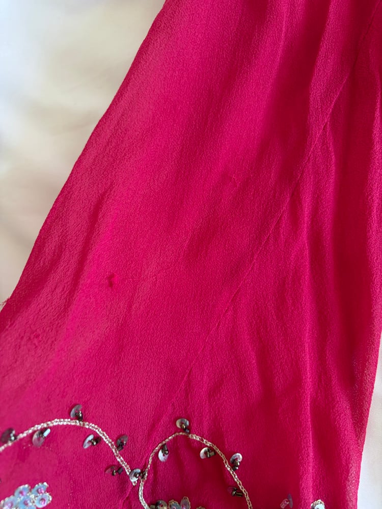 Vintage Y2K Monsoon pink embroidered bell sleeve fairy top