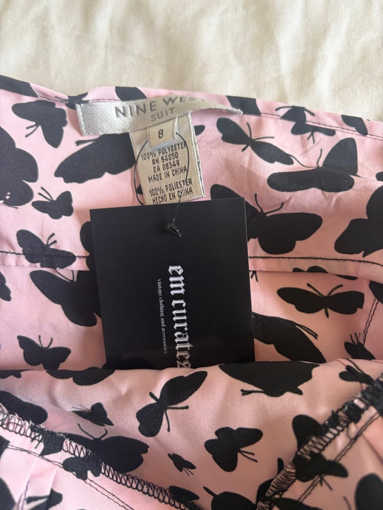 Vintage Y2K pink and black butterfly cami